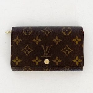 🔥LOUIS VUITTON🔥Vintage Tresor Coated Canvas Snap Wallet w Unbranded Dust Bag